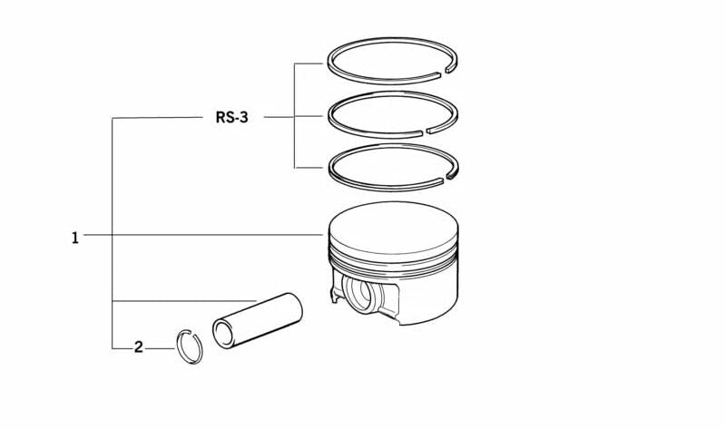 Pistón OEM 11257742096 para BMW E81, E87, E88, E90, E91, E92, E93, F10, F11, F07, F01, F02, F25. Original BMW.