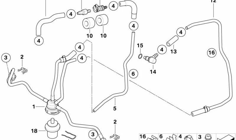 Tubo de combustible OEM 16127174524 para BMW Motorrad HP2 Enduro, HP2 Megamoto, HP2 Sport. Original BMW Motorrad.