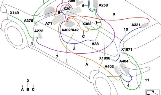 Ethernet cable OEM 61118715392 for BMW G05, G06, G07. Length 2506 mm. Original BMW.