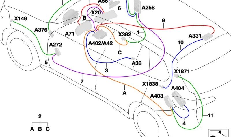 Câble Ethernet OEM 61118715388 pour BMW G05, G07. BMW d'origine.
