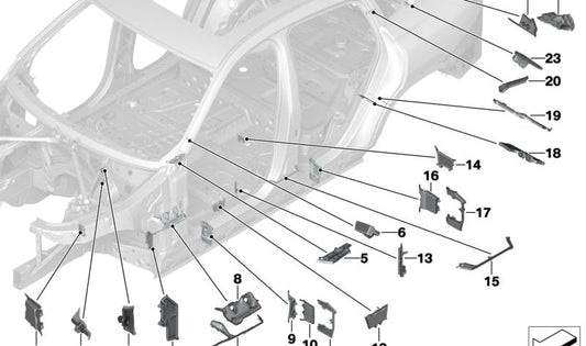 Outdoor -Schimmelpilze Pilar D Law OEM 41008496062 für BMW G06, F96. Original BMW.