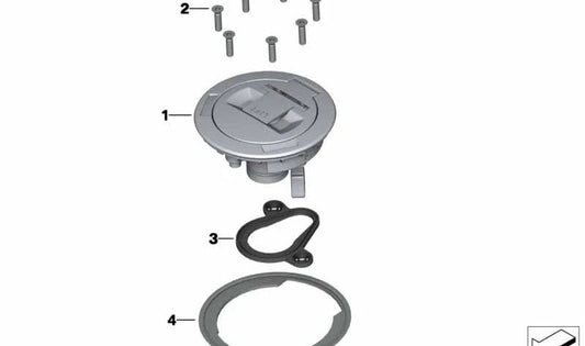 Tapa de depósito OEM 16118544124 para motos BMW R nineT, R nineT Pure, R nineT Scrambler, R nineT Racer, R nineT Urban G/S. Original BMW Motorrad.