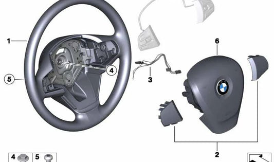Leather steering wheel OEM 32306879901 for BMW F25 (X3), F26 (X4). Original BMW.