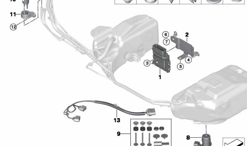 Soporte unidad de control OEM 16197318719 para BMW F10, F11. Original BMW.