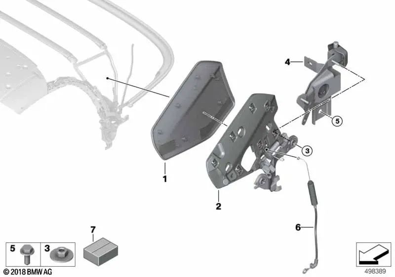 Tampa de articulação esquerda OEM 54347434525 para BMW Z4 G29 M40i, sDrive20i... e muito mais. BMW genuíno.