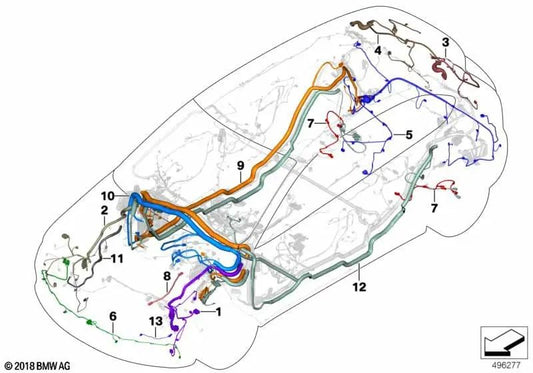 Câble de réparation avant droit OEM 61129397113 pour BMW Série 2 F46 Gran Tourer (2014-2022). Véritable BMW.