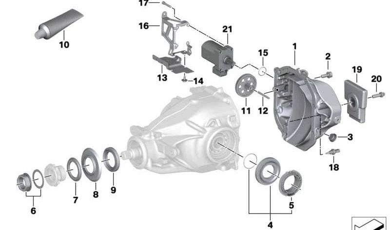 Plugue traseiro diferencial OEM 33118742755 para BMW G20, G22. BMW original.