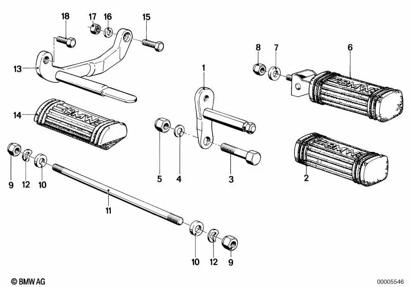 Reposapiés derecho para BMW, para varios modelos/series de BMW (OEM 46711236309). Original BMW