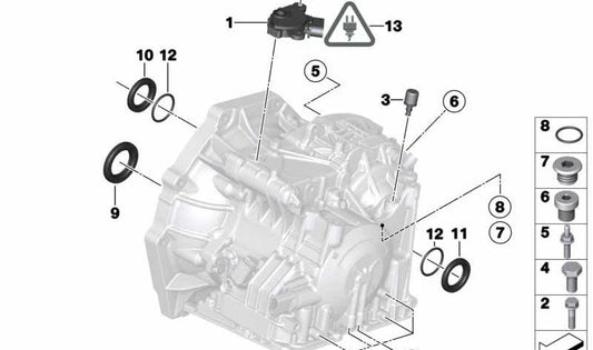 OEM hexagonal screw 24117570795 for Mini R53, Cabrio R52. Original Mini.