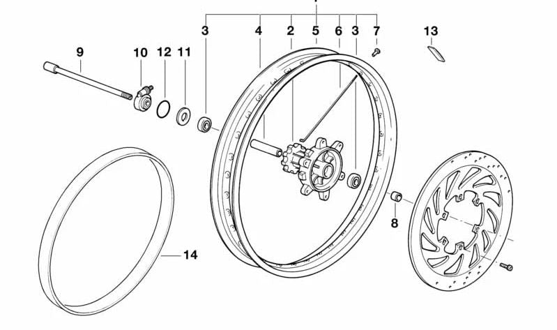 Radio delantero izquierdo OEM 36312345651 para motos BMW F650 ST (E169). Original BMW Motorrad.