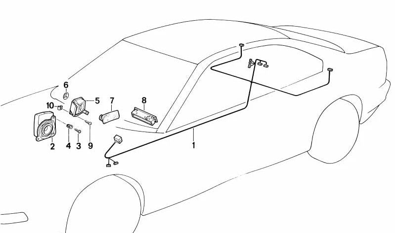 Altavoz derecho OEM 65138354044 para BMW E31 (Serie 8). Original BMW.