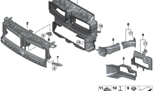 Canalização do ar Upper OEM 51748082133 para BMW (Modelos Compatíveis: F20, F21, F22, F23, F87). BMW original.