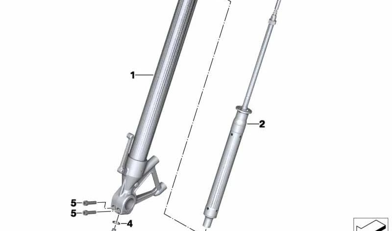 Amortiguador delantero derecho OEM 31428549004 para BMW Motorrad S 1000 R (SK47, 2013–2020). Original BMW Motorrad.