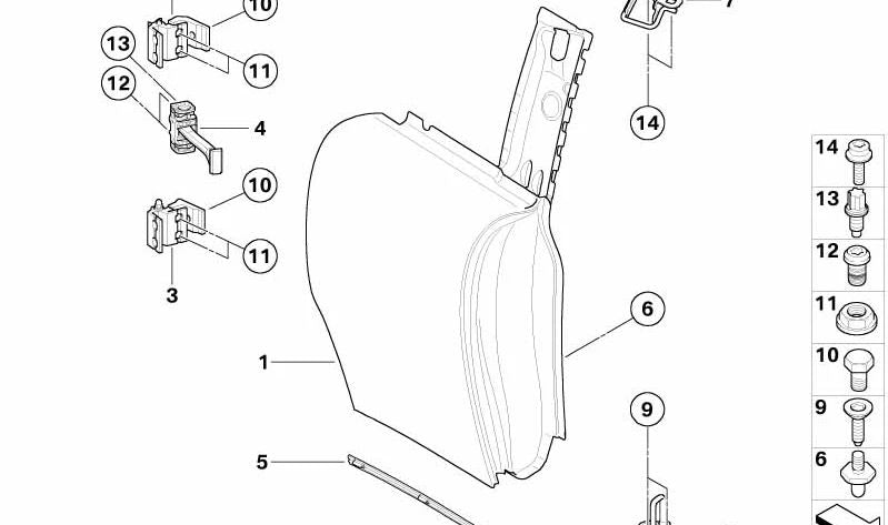 Bisagra superior puerta Clubdoor imprimada OEM 41522757539 para MINI R55 {Cooper ML31, ML32, ML41, ML42, ZF31, ZF32, ZF41, ZF42, DMN51, DMN52}. Original MINI.