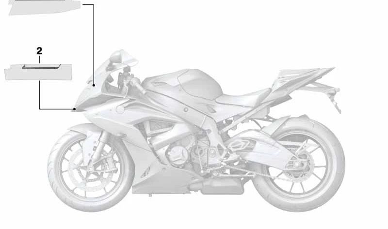 Left upper trim OEM 51148567789 for BMW S 1000 RR (K46) motorcycles. Original BMW Motorrad.