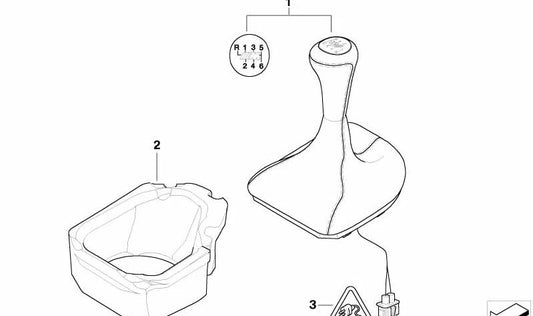Embellecedor para palanca de cambios OEM 25117563393 para BMW E60, E60N, E61, E61N. Recambio original BMW.