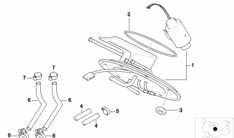 Abrazadera para tubo flexible 55-80 mm OEM 16112313574 para motos BMW R1100GS, R1150RT, R1200C, K1200RS… y más. Original BMW Motorrad.