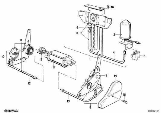 Marcha izquierda OEM 52101889415 para regulación de asiento eléctrico en BMW Serie 5 E28, Serie 7 E23. Original BMW.