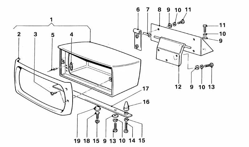 Support plate OEM 41332165371 for BMW 3 Series (E30). Genuine BMW.