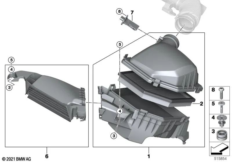 Elemento di disaccoppiamento per BMW 2 U06 Series, X1 U11, U12 (OEM 13715A23215). BMW originale