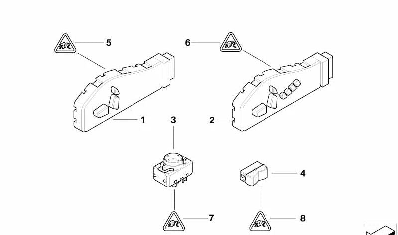 Interruptor ajuste longitudinal del asiento OEM 61318099495 para BMW E46, E64. Original BMW.