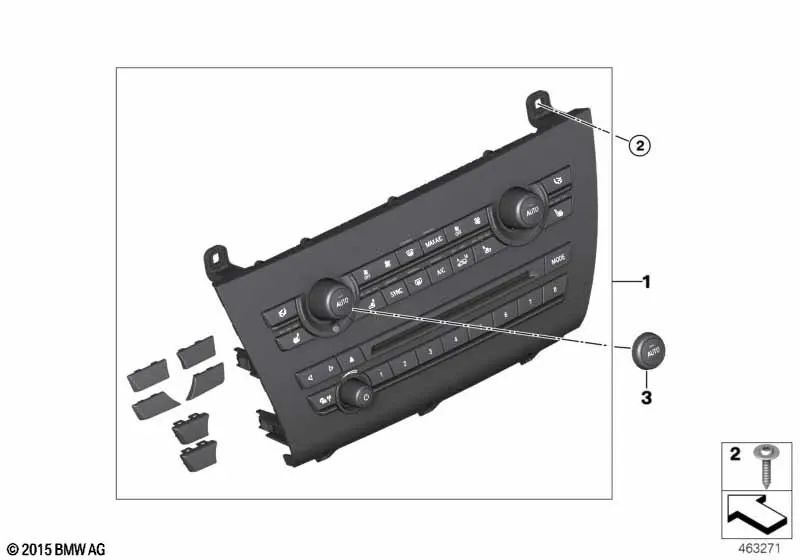 Radio and climate control module repair kit for BMW F15, F85, F16, F86 (OEM 64119388811). Original BMW