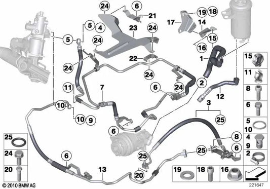 Tubo elástico 2ª parte OEM 32416786416 para BMW X5 E70, X6 E71. Original BMW.