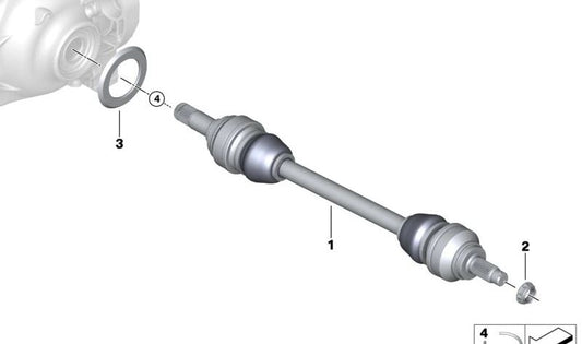 Protector de polvo plástico OEM 33205A318F8 para BMW F20 125d y M135i. Compatible con modelos desde 2012 hasta 2019 con tracción trasera. Original BMW.