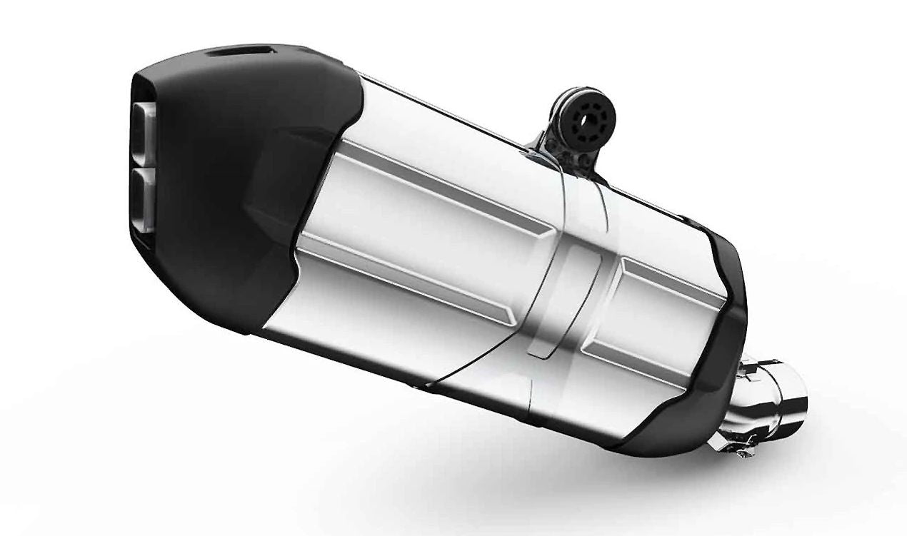 Silenciador trasero cromado OEM 18518559521 para motos BMW R 1250 GS, R 1250 GS Adventure, R 1200 GS, R 1200 GS Adventure. Original BMW Motorrad.