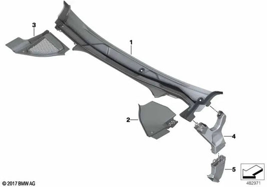 Cubierta derivabrisas delantera OEM 51717399018 para BMW X3 G01, X3 M F97, X4 G02, iX3 G08... y más. Original BMW.