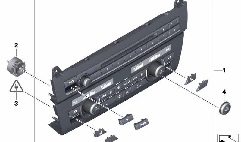 Kit de reparación para unidad de radio y climatización OEM 61319328424 para BMW F10, F11, F18. Original BMW.