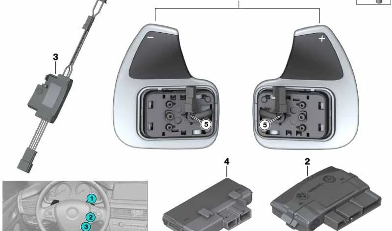 Unidad de control electrónica del volante OEM 61317849447 para BMW F15, F85, F16, F86. Original BMW.