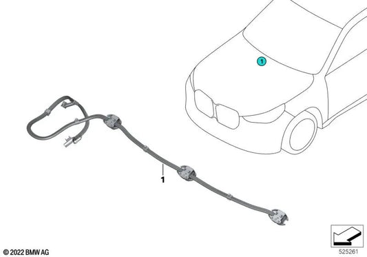 Corrente ejetora de instalação de lavador de janela OEM 61669478827 para BMW X1 U11, X1L U12, X2 U10. BMW genuíno.
