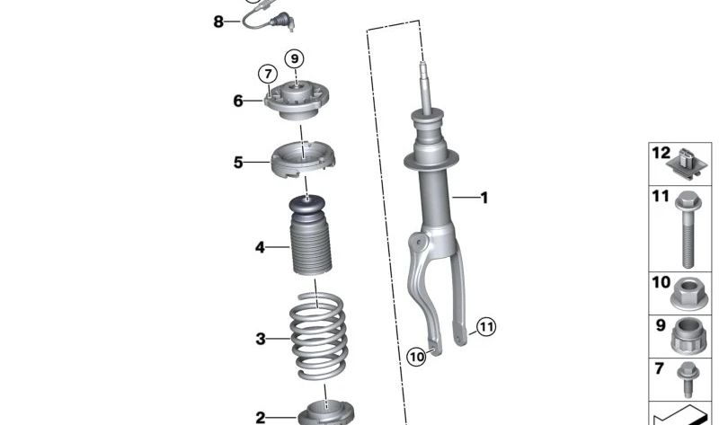 Cable adaptador VDC OEM 37106868962 para BMW i8 I12, I15 (modelos con tracción total del 2014 al 2020). Original BMW.