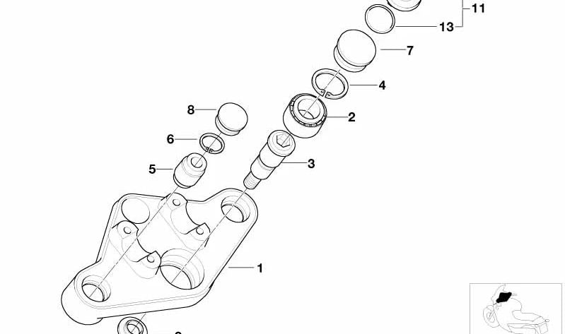 Passeur OEM 314233360 pour les modèles BMW Motorrad K 1200 LT (KK58) 1998-2009. Pièce BMW Motorrad originale.