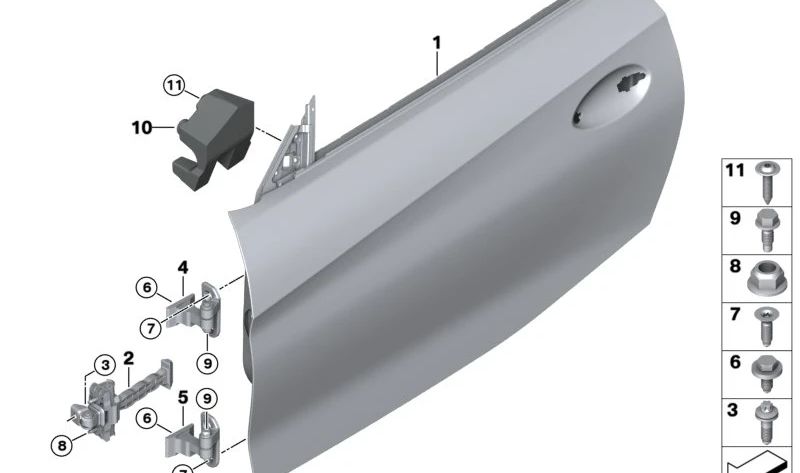 Protector interior puerta delantera izquierda OEM 51217432143 para BMW G29. Original BMW.
