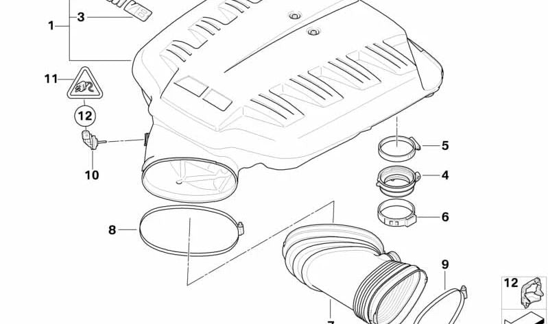 Air Collector for BMW 3 E90 Series, E92, E93 (OEM 11617838010). BMW d'origine