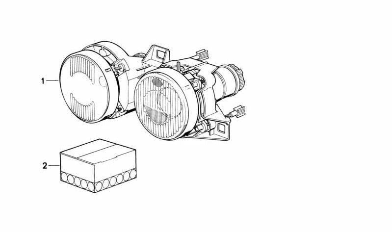 Faro delantero izquierdo regulable OEM 63121391597 para BMW E34, E32. Original BMW.