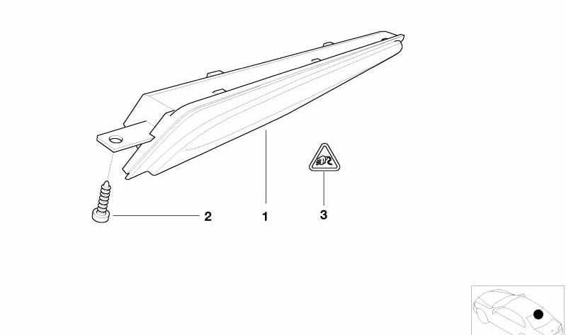 Tercera luz de freno blanca OEM 63256917540 para BMW E46 (Todos los modelos compatibles: Berlina, Touring). Original BMW.