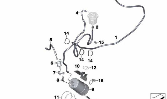 Abrazadera de manguera OEM 16131178919 para BMW Z8 (E52) y BMW Motorrad C 600 Sport, C 650 Sport, C 650 GT. Original BMW y BMW Motorrad.