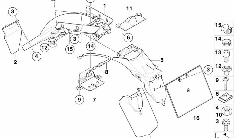 Casquillo OEM 52537708697 para motos BMW G 650 X K15 (2006-2009). Original BMW Motorrad.