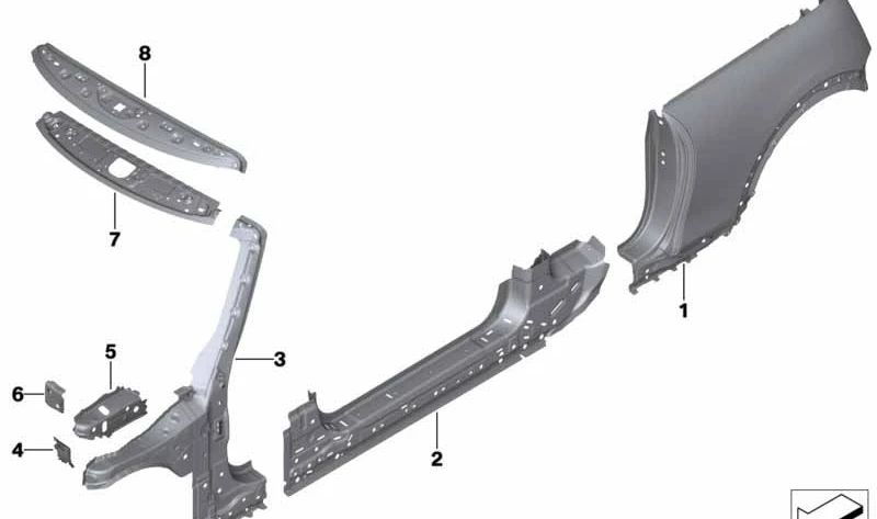 Entrada exterior derecha OEM 41007430316 para MINI Cabrio F57, F67, F57 LCI. Original MINI.