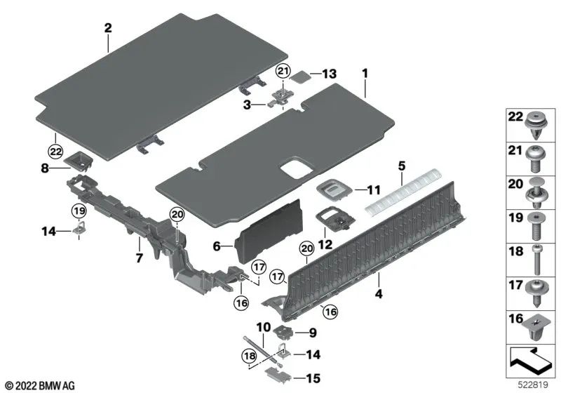 Apoyo larguero izquierdo OEM 51477438237 para BMW X5 G05, X5 G05 LCI. Original BMW.