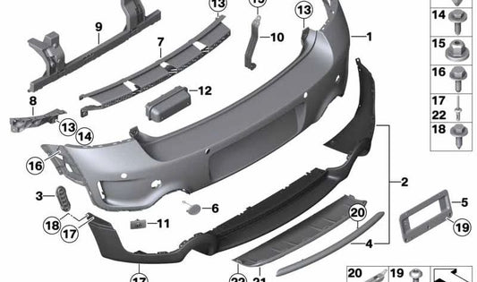 Adorno cromado trasero OEM 51129804579 para MINI Countryman R60, Cooper S, Cooper S ALL4. Original MINI.