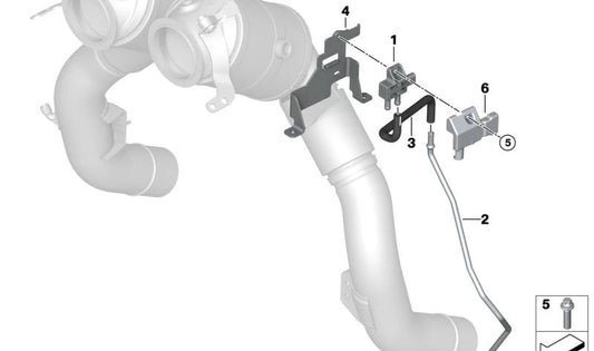 Tubo sensor para o filtro de gasolina OEM 18308740794 para BMW G30N, G31N, G12N, G05, G06, G07. BMW original.
