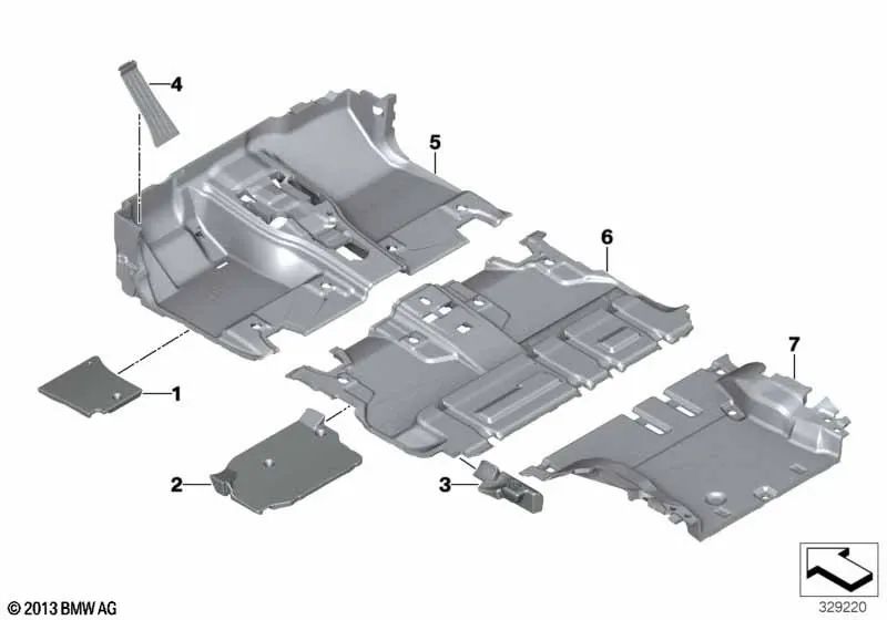 Vorderer Bodenbeschichtung für BMW x5 F15 (OEM 51477326343). Original BMW