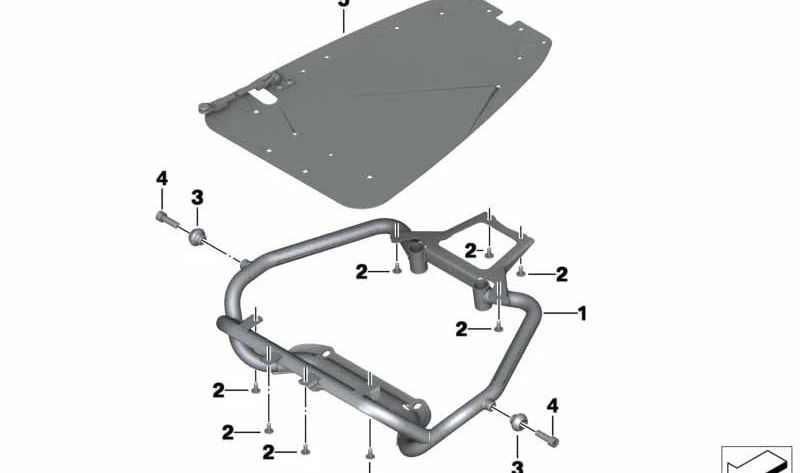 Placa básica OEM 46547723095 para motos BMW F 650 GS, F 800 GS. Original BMW Motorrad.