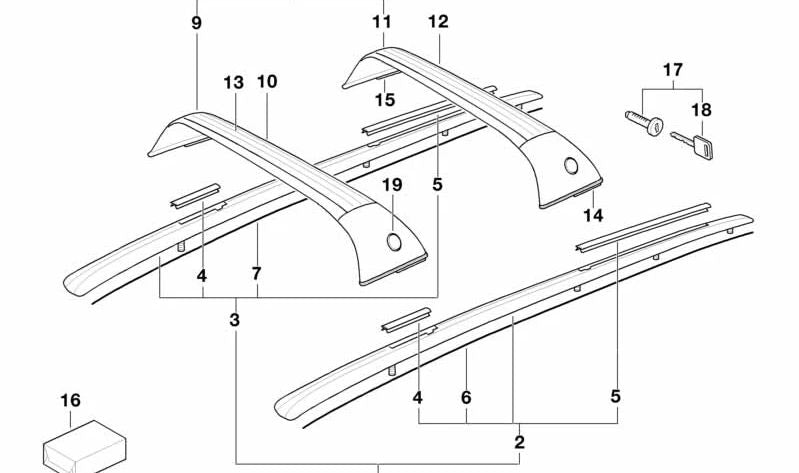 Soporte travesaño OEM 82129401648 para BMW E34. Original BMW.