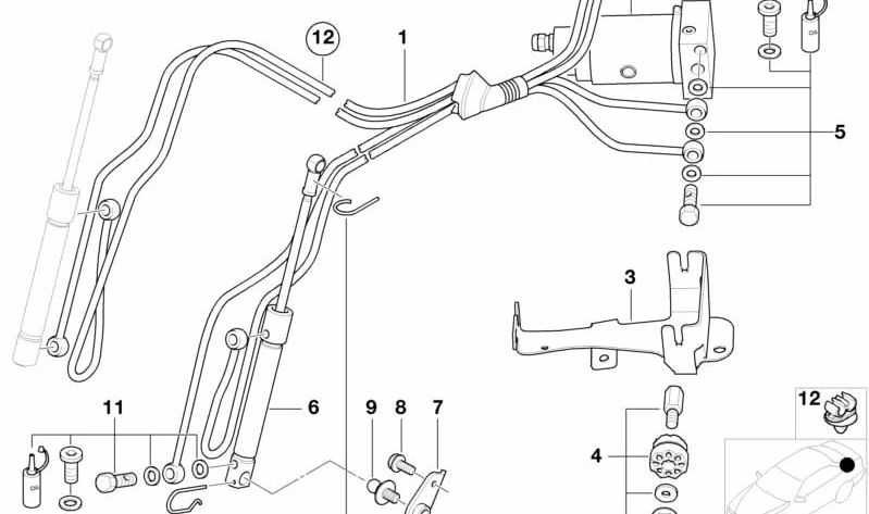 Tornillos huecos OEM 54348234324 para BMW Z8 E52. Original BMW.