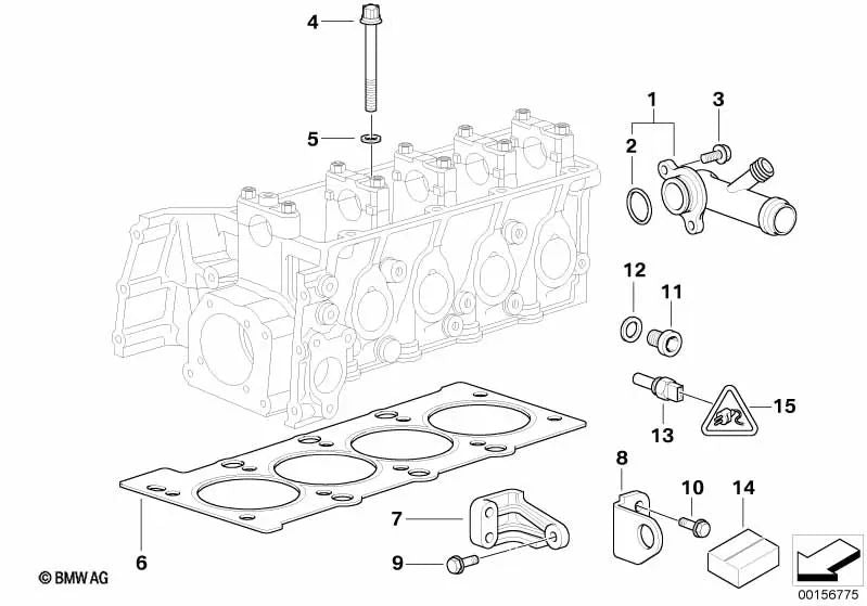 Juego de juntas de culata sin amianto para BMW Serie 3 E36, E46 (OEM 11121712309). Original BMW.